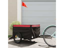 Vidaxl Reboque Para Bicicleta 45 Kg Ferro Preto E Vermelho