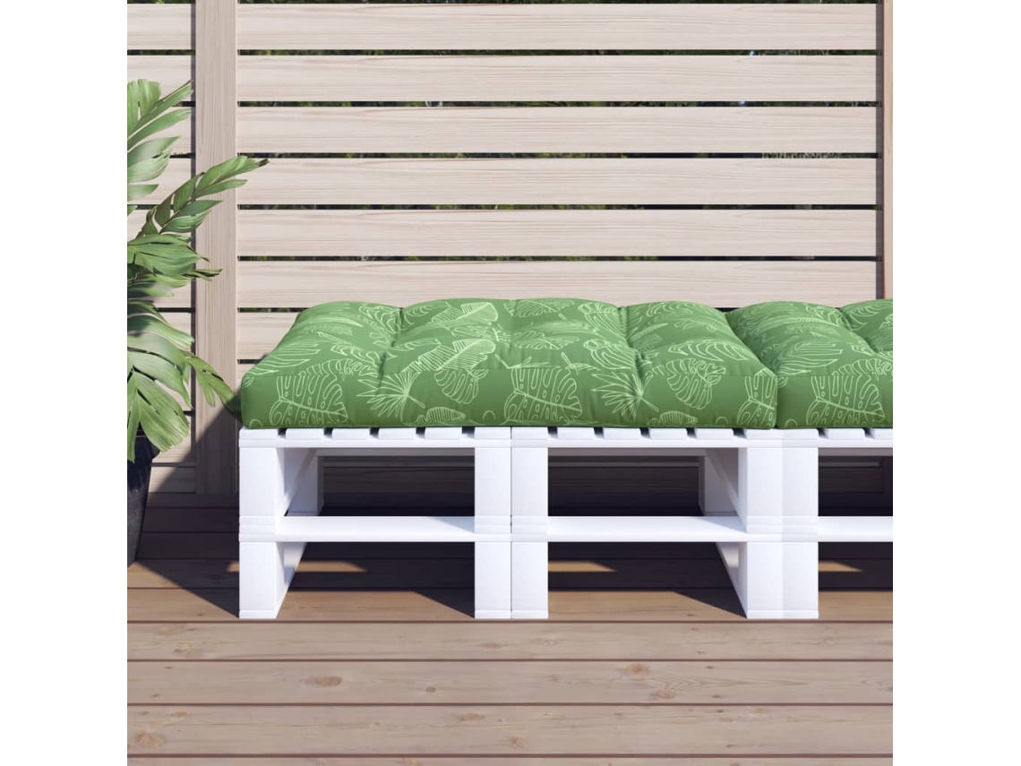 Vidaxl Almofadão Para Sofá De Paletes 120x80x12cm Tecido Padrão Folhas