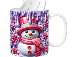 Canecas De Café De Cerâmica Natalinas, Com Design 3d De Boneco De Neve, 35cl