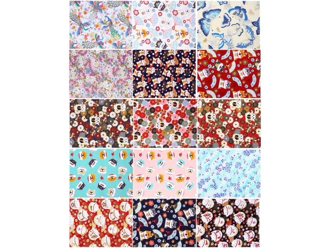 Conjunto De 15 Folhas De Tecido De Algodão Artesanal, Trama Simples, Para Patchwork, Cor Bege.