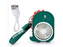 Pequeno Ventilador (pode Ser Pendurado Na Mochila Escolar, Portátil Com Chaveiro) Ventilador De Bolso Estudantil Dinossauro Verde