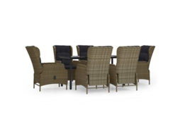 Garden Dining Set, Garden Dining Sets Vidaxl Marrom Rattan / Vime (160 Cm Table Length)