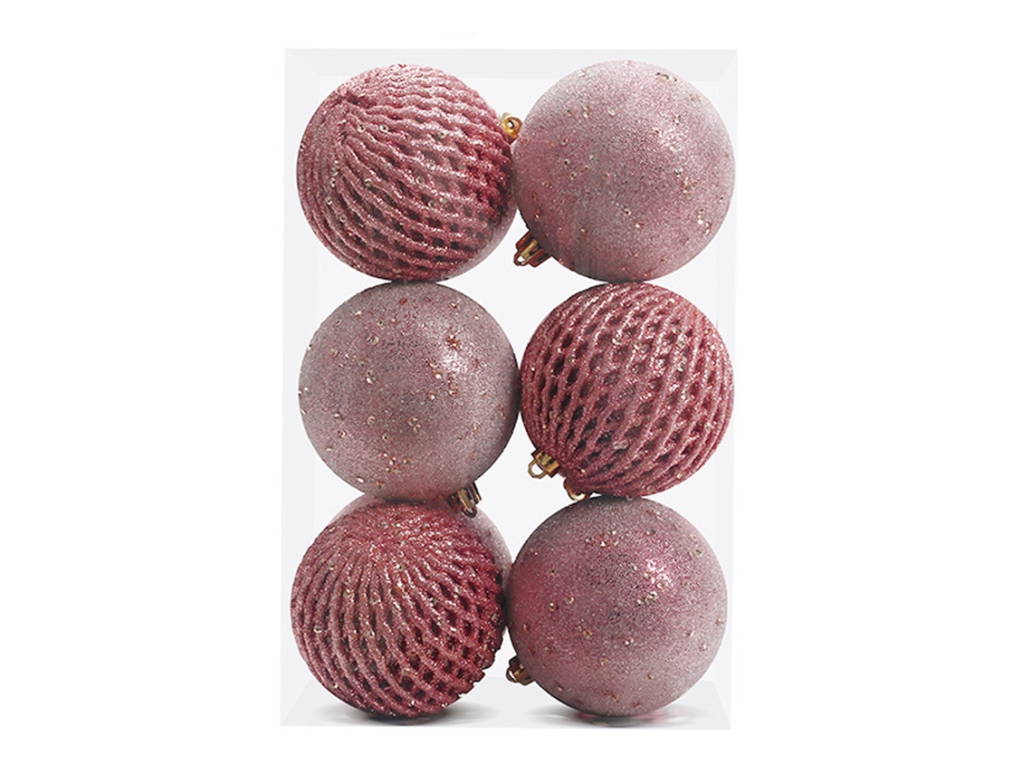 Enfeites de Bolas de Natal de 8Cm 12 Peças Decoração À Prova de Quebra com Lantejoulas Brilhantes RNEMITERY