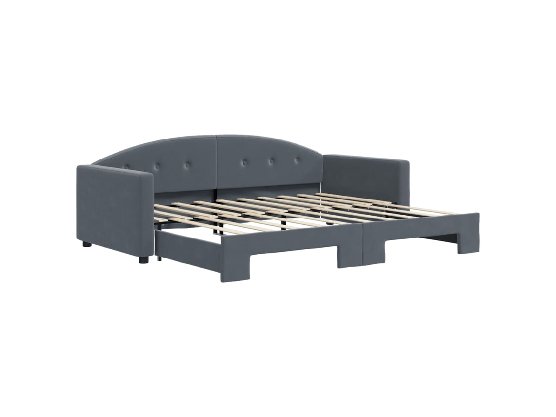 Daybed With Trundle, Daybed With Trundles Vidaxl Cinzeto Veludo (90 X 190 Cm)