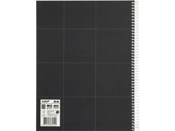 Caderno Espiral Capa Dura A4 Quadriculado Preto Pure Leccit Note!