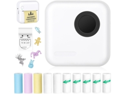 Impressora Térmica Sem Tinta Com 10 Rolos De Papel Térmico E Adesivos Para Ios E Android (preta).