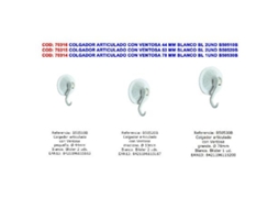 Gancho com Ventosa Brinox - ø53mm - Branco - 2Un.