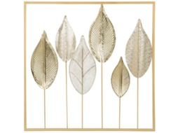 Decoração Moderna Ouro De Parede Metal, Escultura Em Forma Folha, 70 X Cm,