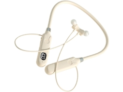 Fones De Ouvido Sem Fio Bege Com Faixa Para O Pescoço, Design