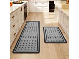 Tapete de Cozinha Retrô de 2 Peças, Antiderrapante e Lavável , Decoração para Casa DIGITALLAB (cinza, 50x80cm/50x160cm)