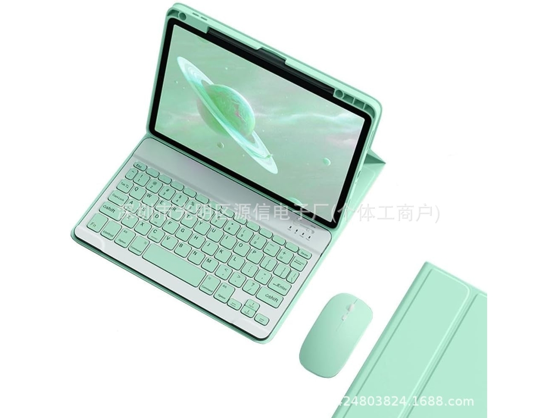 Capa Com Teclado Para Tablet Lurelia, Compatível Com I Pad Air 13"/pro 12,9" (2018) Com E , Modo Usb Duplo, Azul, Teclado Bluetooth, Rato 2.4g