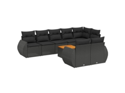 Garden Sofa Set, Garden Sofa Sets Vidaxl Preto Rattan / Vime (n/a)