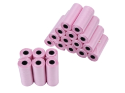 20 Rolos De Sacos Para Lixo De Cães E Gatos Cor Rosa