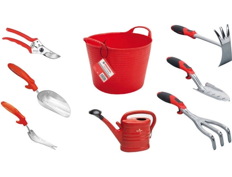 Conjunto Ferramentas Manuais de Jardim  Vermelho
