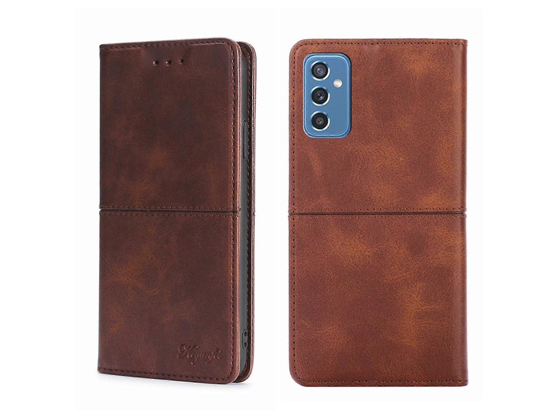 Capa De Couro Com Textura De Vaca E Fecho Magnético Horizontal Para Samsung Galaxy M52 5g