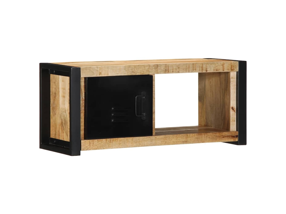 Vidaxl Móvel De Tv 80x30x35 Cm Madeira Mangueira Áspera Maciça