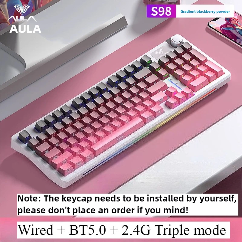 Teclado Mecânico Sem Fio (vermelho) Com Bluetooth + 2.4g E Design Compacto.