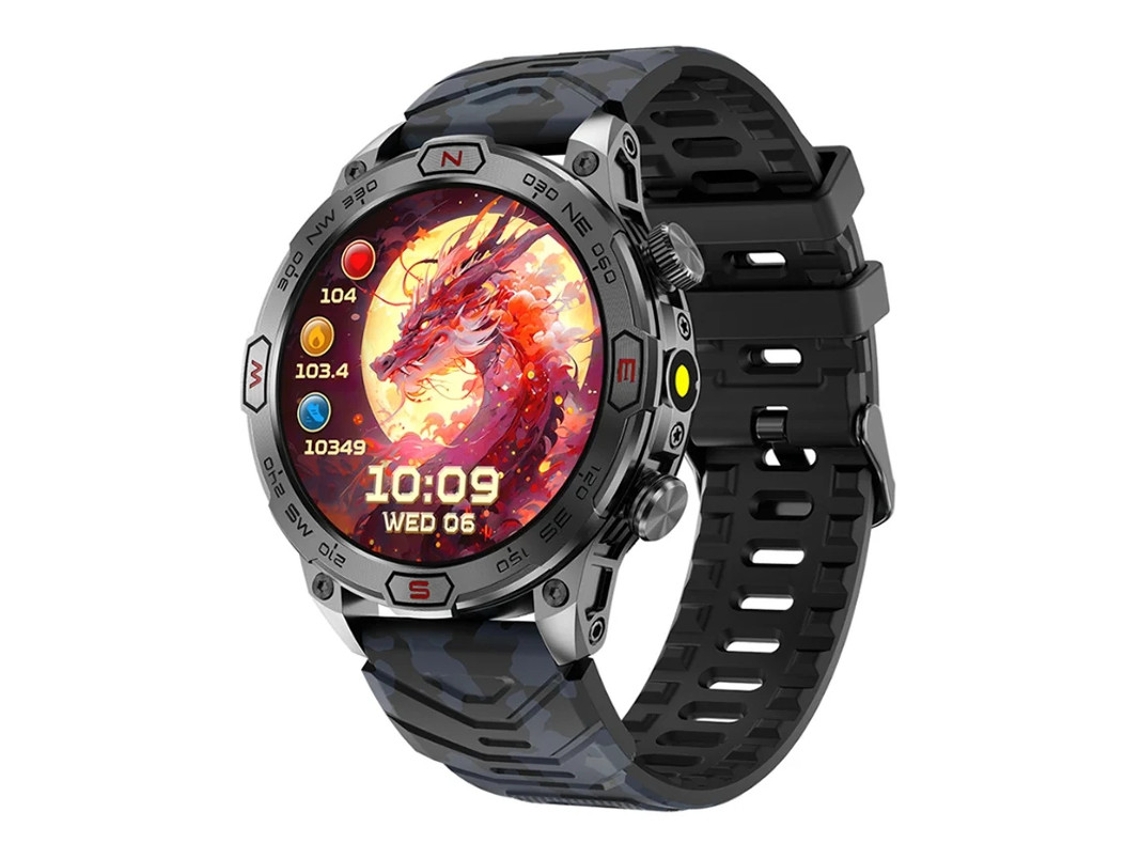 Smartwatch com Tecido Hd Amoled Bluetooth Chamadas Frequência Cardíaca Pressão Arterial Monitoramento e Rastreamento de Oxigênio no Sangue Bestvite