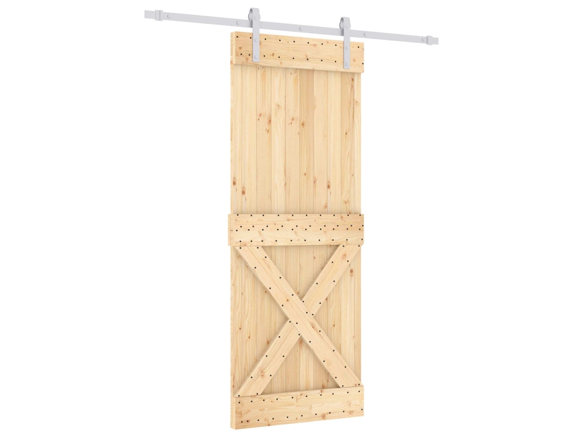 Maison Exclusive - Porta Deslizante 80 X 210 Cm Natural E Branco