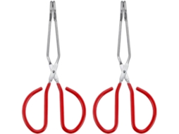 Pinças Anti Escaldantes Yarnow, Em Aço Inoxidável Vermelho, Conjunto De 2, Design Antiderrapante E Formato Longo, Ideais