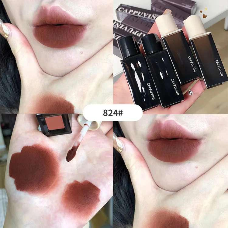 Gloss Labial Matte Aveludado Âmbar, De Longa Duração, À Prova D'água E Suave.