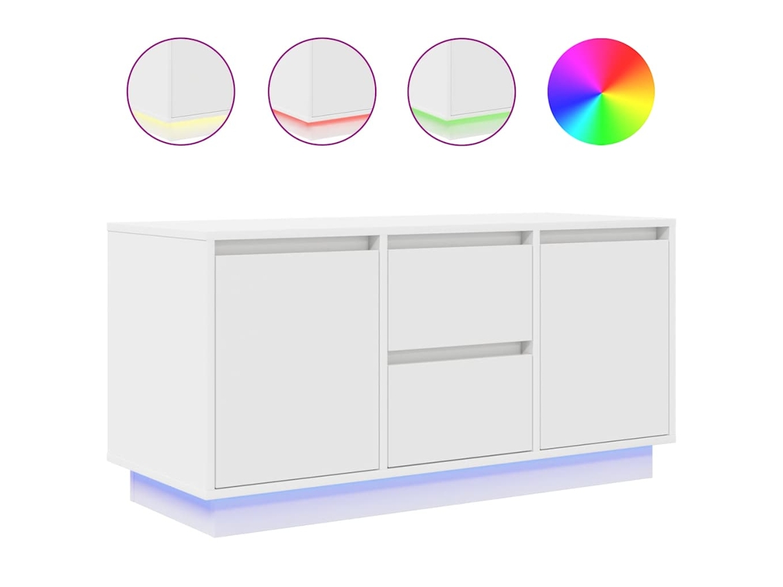 Móvel de Tv com Luzes Led 100x41x50 Cm Branco MAISON EXCLUSIVE