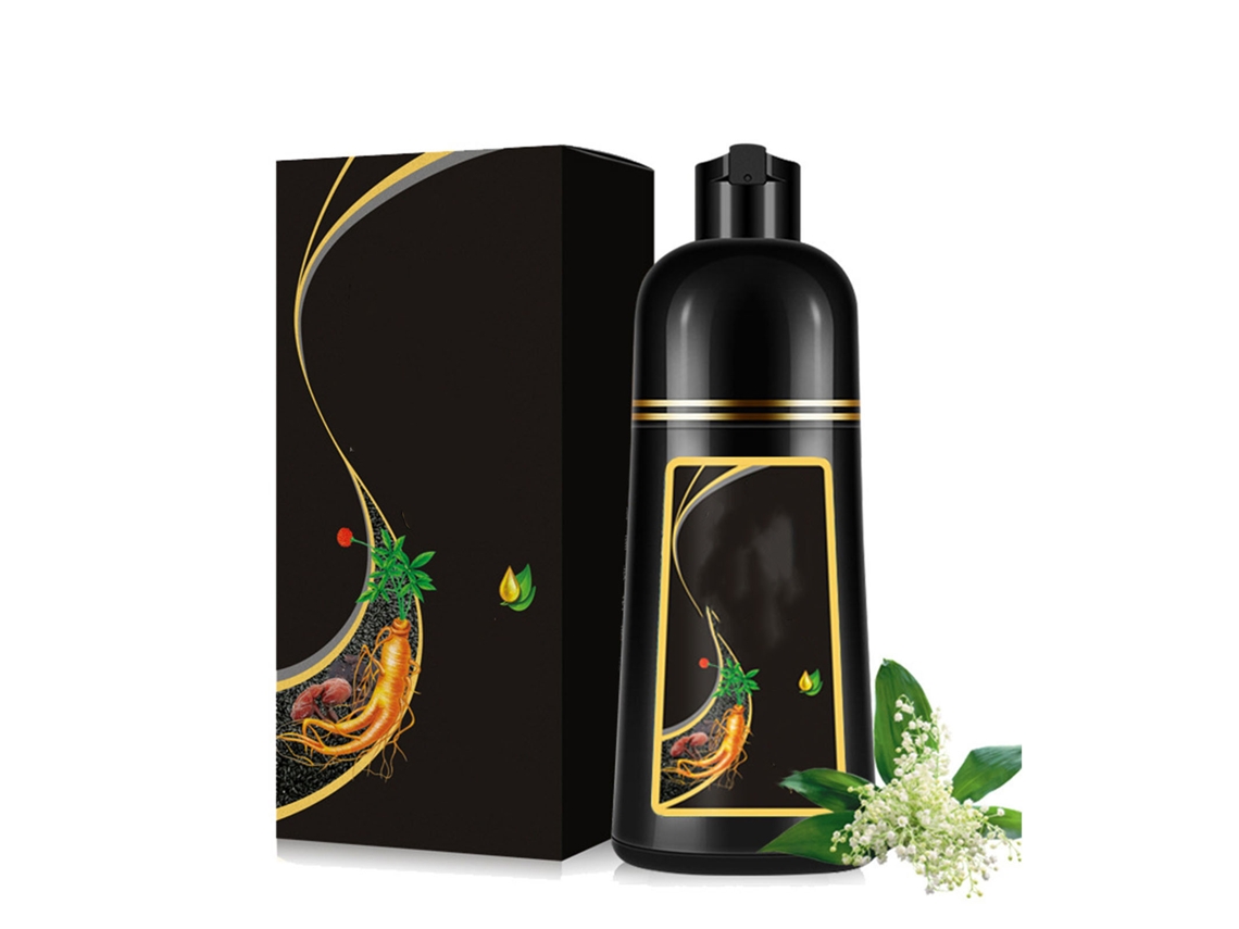 2026 champú Tinte 3 em 1 500ml Extractos Vegetales Nutrição Profunda Seguro Fácil de Usar Cor Preta para Cabelo Homens Mulheres