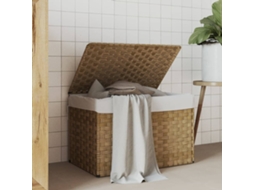Vidaxl Cesto Para Roupa Suja Com Tampa 55,5x35x34 Cm Vime Pe
