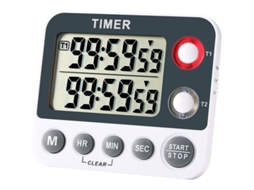 Temporizador Cocina Digital Magnético Pantalla Grande 2 Canales Cuenta Regresiva 99 Horas