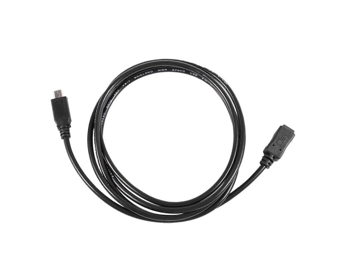 Fasst cabo Extensor Mini Usb B 5 Pinos Macho para Fêmea 1,5m Cor Preta para Dispositivos Eletrônicos