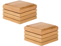 2 Saboneteiras de Bambu com Escoamento Compactas e Leves Formato Simples para Chuveiro Banheira CHABERLU
