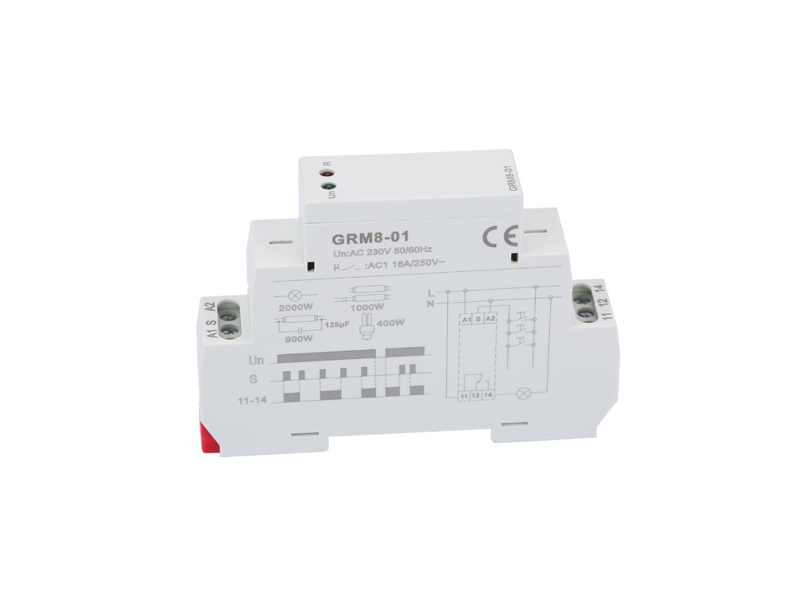 Relé de Impulso Eletrônico GRM8-01 Latching Memory AC 230V S/MARCA