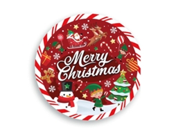 Pack de 6 Pratos Feliz Natal de 23 cm
