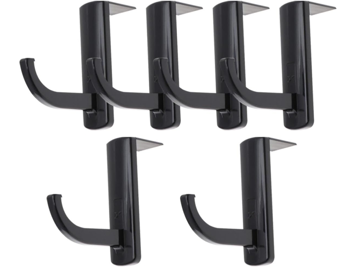 Conjunto De 6 Ganchos Pretos Plástico Para Fone Ouvido Gamer, Com Superfície Lisa E Cuidadosamente Polida, Ideais Para