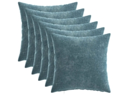 Vidaxl Almofada Almofada 6 Unidades. Tecido Chenille Azul Heerlen 40 x 40 cm