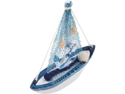 Ornamento Barco Madeira Estilo Mediterrâneo Decorativa Charmoso Modelo Feito À Vela Peça Mesa Mão GOKOCO