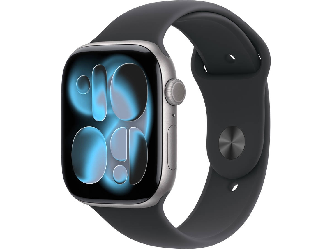 APPLE Watch Series 11 GPS + Cellular 46 mm Cinzento Sideral Alumínio com Bracelete Desportiva Preta (Tamanho S/M)