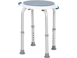 Banqueta Dobrável Portátil, Antiderrapante, Ajustável, Altura Ajustável, Estrutura de Alumínio, para Chuveiro AQUAFORGE