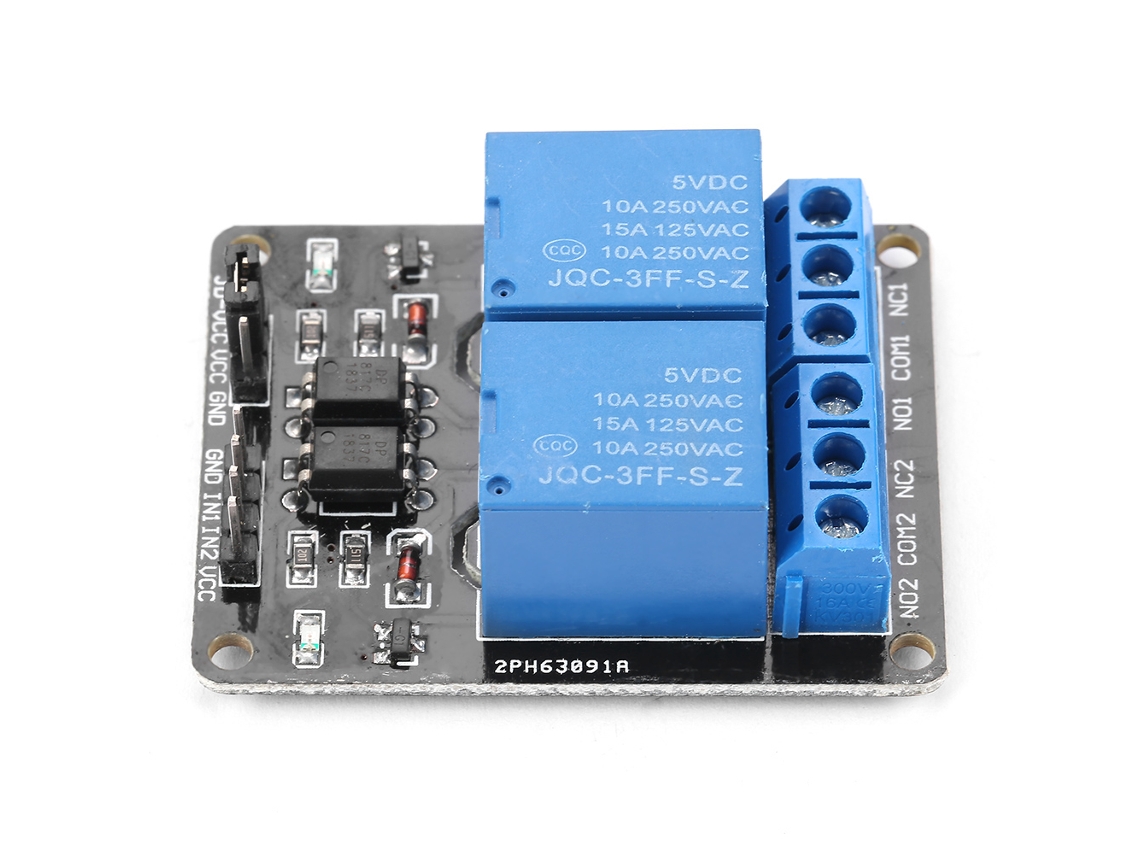 Módulo de relé isolado de 2 canais, placa de expansão de relé de 5 V para Arduino