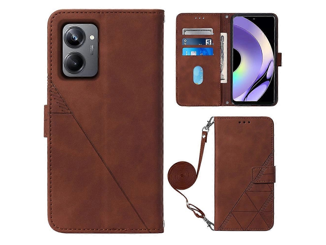 Capa De Couro Flip Com Relevo 3d Para Realme 10 Pro 5g Crossbody