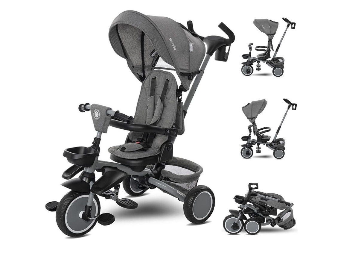 Freccia Triciclo Dobrável Compacto Com Assento Giratório De 360° Até 25 Kg Da Lorelli - Grey