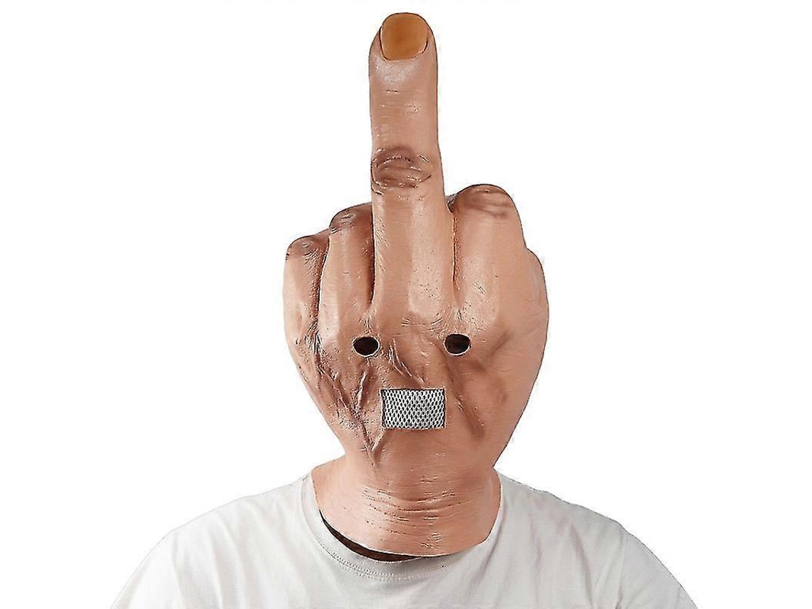 Máscara De Halloween Do Dedo Médio, Máscara De Látex Com Paródia Do Dedo Médio Olysi Shop