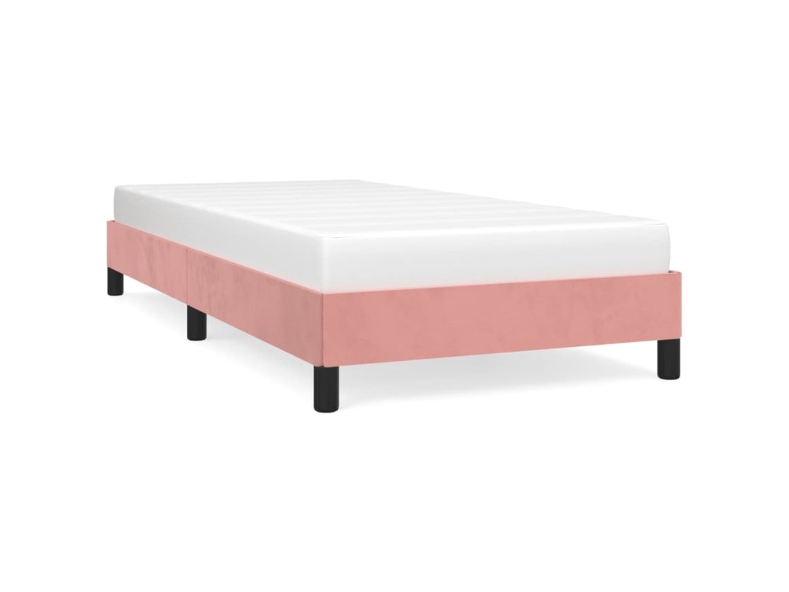 Estrutura de Cama 90x190 Cm Veludo Rosa MAISON EXCLUSIVE