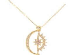 Colar Com Pingente De Lua E Sol Em Prata De Lei 925 Para Mulheres, Design Elegante E Delicado, Feito À Mão.