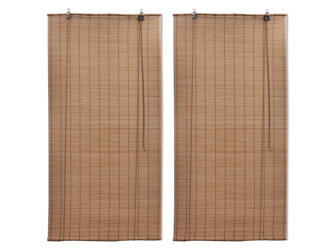 Vidaxl Estores De Rolo Bambu 2 Pcs 120 X 220 Cm