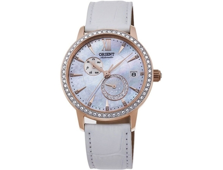 ORIENT Blanco Couro Real Ra-Ak0004A10A Relógio de Mulher