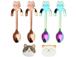 Conjunto de Colheres Conjunto de Colheres de Gato com Descansos de Silicone NEVEANCE
