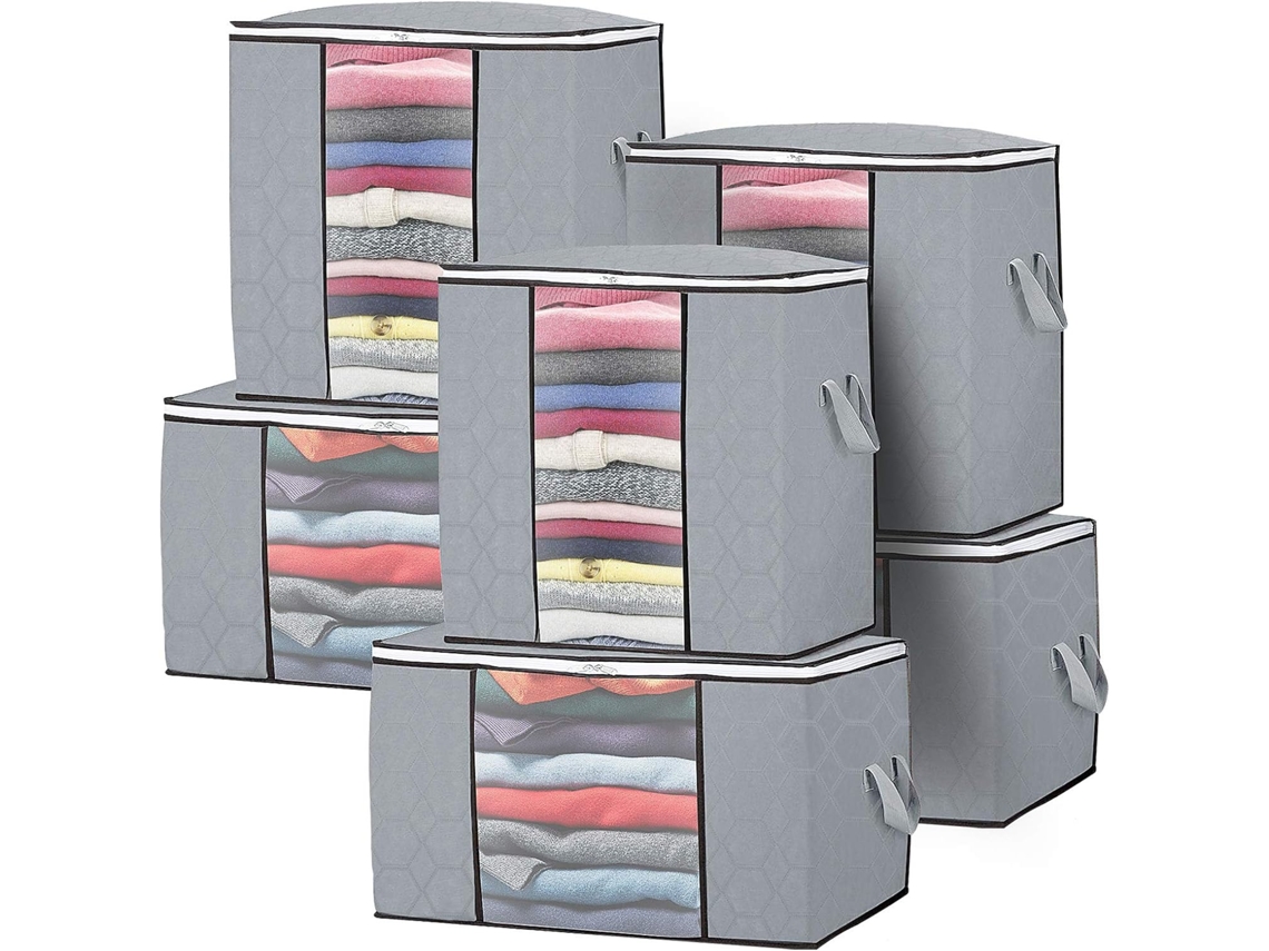Conjunto De 6 Sacos Grandes Para Guardar Edredons, Com Janela Transparente E Zíper, Dobráveis E Para Guardar Roupas, Edredons E Itens
