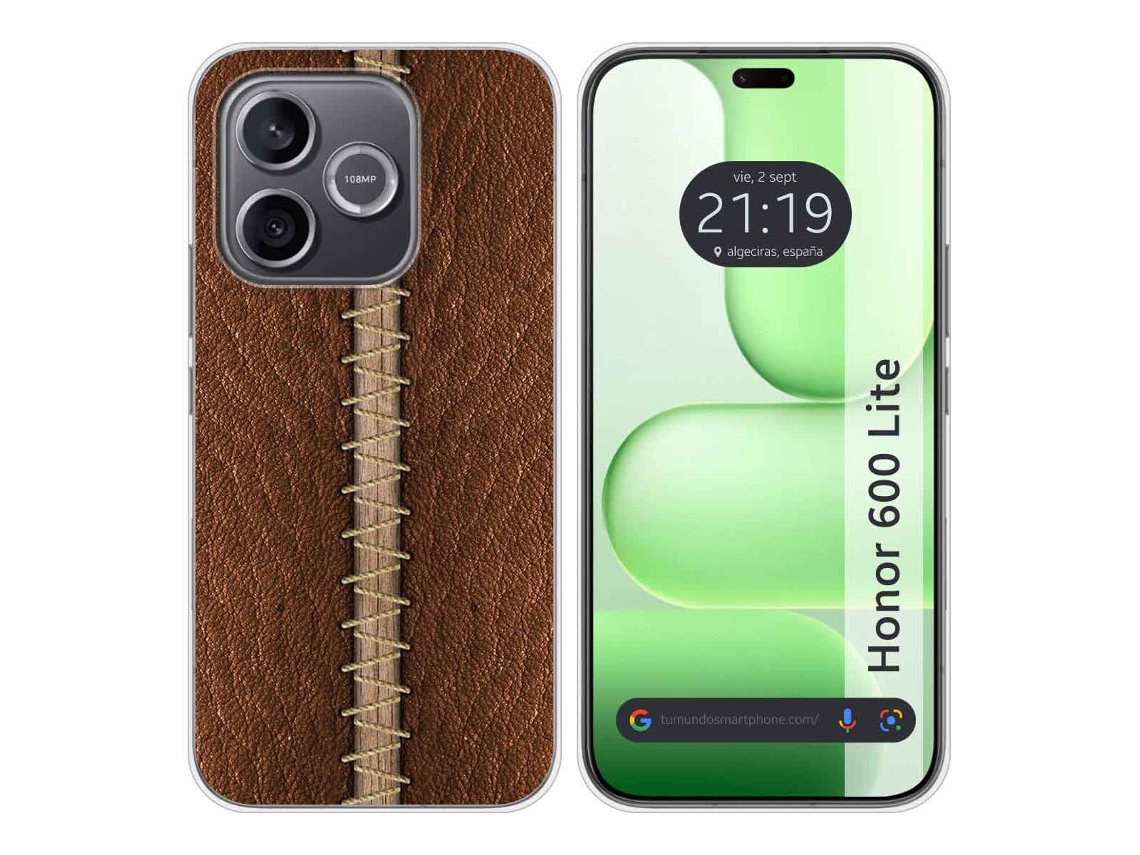 Capa Tumundosmartphone De Silicone Para Honor 600 Lite 5g Design Em Couro 01 Desenhos