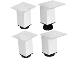 Pés Para Armário Popetpop Com Design Moderno Quadrado, Ajustáveis, Em Liga De Alumínio 4 Peças, Com Suporte Estável
